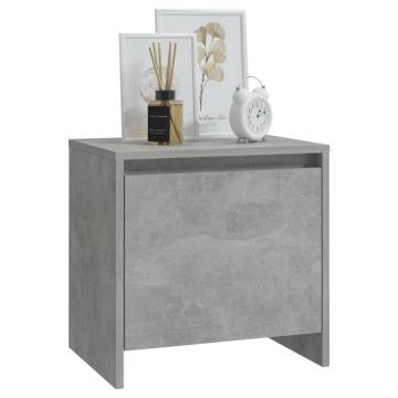 Elegant Concrete Grey Bedside Cabinets - Set of 2 | HipoMarket