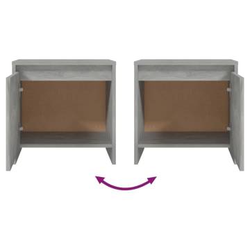 Elegant Concrete Grey Bedside Cabinets - Set of 2 | HipoMarket