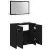 4 Piece Bathroom Furniture Set - Black Engineered Wood