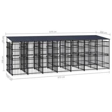 Outdoor Dog Kennel with Roof - Safe & Spacious 12.9 m²