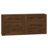 Classic Brown Oak Engineered Wood Sideboards - Set of 2