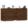 Classic Brown Oak Engineered Wood Sideboards - Set of 2