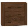 Classic Brown Oak Engineered Wood Sideboards - Set of 2