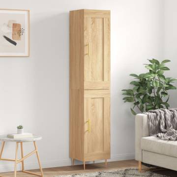 Stylish Highboard Sonoma Oak - 34.5x34x180 cm | HipoMarket