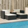  5 Piece Garden Sofa Set with Cushions Black Poly Rattan Acacia Colour black Quantity in Package 1 