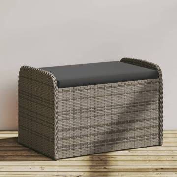 Grey Storage Bench with Cushion - Durable & Stylish | HipoMarket