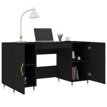 Stylish Black Desk 140x50x75 cm - Engineered Wood | HipoMarket