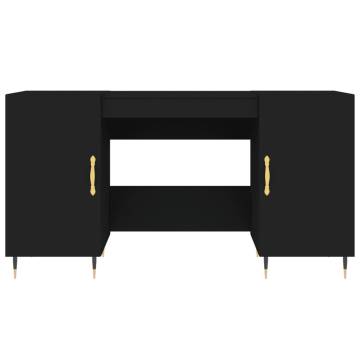 Stylish Black Desk 140x50x75 cm - Engineered Wood | HipoMarket