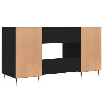 Stylish Black Desk 140x50x75 cm - Engineered Wood | HipoMarket