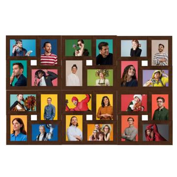 Collage Photo Frame for 24x(10x15 cm) Pictures - Dark Brown MDF