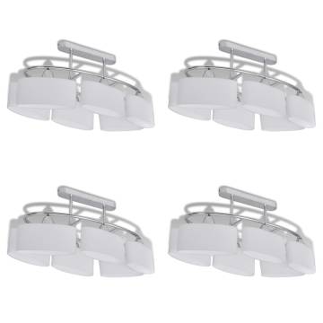 Ceiling Lamp with Ellipsoid Glass Shades - 4 pcs E14