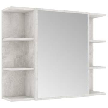 Concrete Grey Bathroom Mirror Cabinet 80x20.5x64 cm