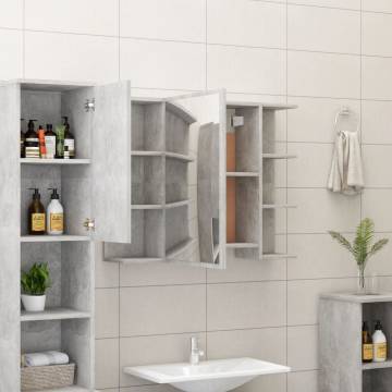 Concrete Grey Bathroom Mirror Cabinet 80x20.5x64 cm