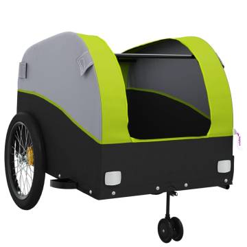 Bike Trailer Black and Green - 45 kg Iron | Hipo Market