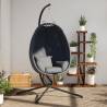 Hanging Egg Chair with Stand - Anthracite Fabric & Steel