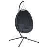 Hanging Egg Chair with Stand - Anthracite Fabric & Steel