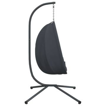 Hanging Egg Chair with Stand - Anthracite Fabric & Steel