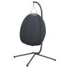 Hanging Egg Chair with Stand - Anthracite Fabric & Steel