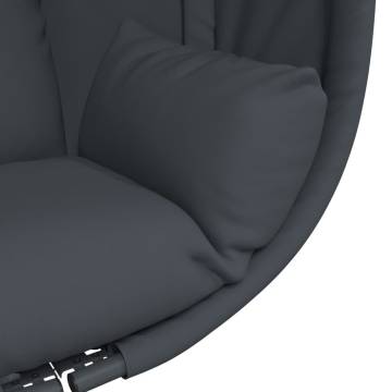 Hanging Egg Chair with Stand - Anthracite Fabric & Steel