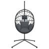 Hanging Egg Chair with Stand - Anthracite Rattan & Steel