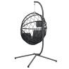 Hanging Egg Chair with Stand - Anthracite Rattan & Steel