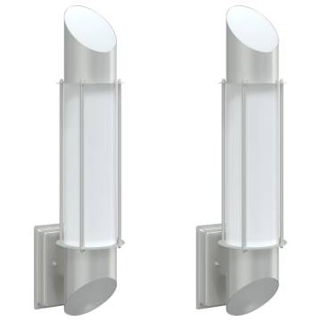 Outdoor Wall Lights 2pcs Silver Stainless Steel | Hipomarket