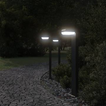 Outdoor Floor Lamps 3pcs Black - Die-cast Aluminium 80 cm