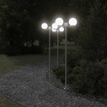 Outdoor Floor Lamps 3pcs Silver Stainless Steel - Durable & Stylish