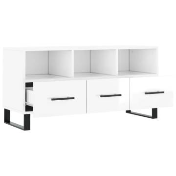 High Gloss White TV Cabinet - Stylish & Practical Design