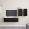 4 Piece TV Cabinet Set Black Engineered Wood Colour black Quantity in Package 4 Width 60 cm 