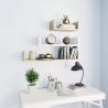 Wall Display Shelf Set - 3 pcs White & Sonoma Oak - Hipomarket