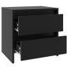 Elegant Black Bedside Cabinets - 2 pcs - Sturdy & Stylish