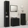 Stylish 3 Piece Bathroom Furniture Set - Black Engineered Wood