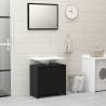 Stylish 3 Piece Bathroom Furniture Set - Black Engineered Wood