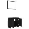 Stylish 3 Piece Bathroom Furniture Set - Black Engineered Wood