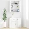 Stylish Highboard in White Engineered Wood | HipoMarket