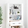 Stylish Highboard in White Engineered Wood | HipoMarket