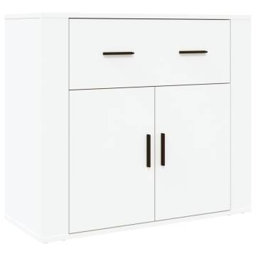 Stylish Highboard in White Engineered Wood | HipoMarket