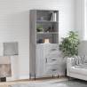  Highboard Grey Sonoma 69.5x34x180 cm Engineered Wood Colour grey sonoma Quantity in Package 1 Model 1 door 3 drawers 