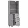 Elegant Highboard Grey Sonoma - 69.5x34x180 cm Engineered Wood