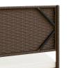 L-Shaped Garden Sofa with Table & Cushions - Brown Poly Rattan