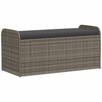 Grey Storage Bench with Cushion - 115x51x52 cm | HipoMarket