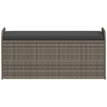 Grey Storage Bench with Cushion - 115x51x52 cm | HipoMarket