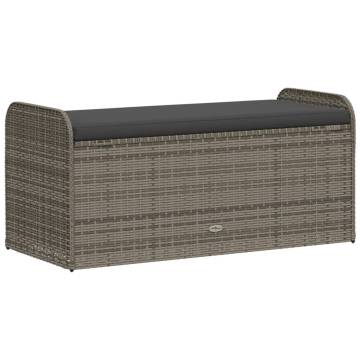 Grey Storage Bench with Cushion - 115x51x52 cm | HipoMarket