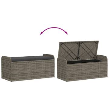 Grey Storage Bench with Cushion - 115x51x52 cm | HipoMarket