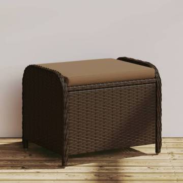 Comfortable Brown Garden Stool with Cushion - 58x46x46 cm