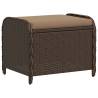 Comfortable Brown Garden Stool with Cushion - 58x46x46 cm