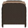 Comfortable Brown Garden Stool with Cushion - 58x46x46 cm