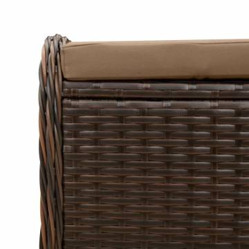 Comfortable Brown Garden Stool with Cushion - 58x46x46 cm