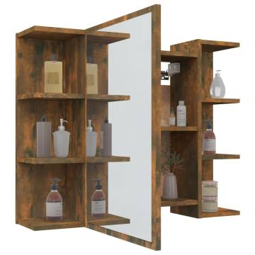 Bathroom Mirror Cabinet Smoked Oak 80x20.5x64 cm | Hipomarket